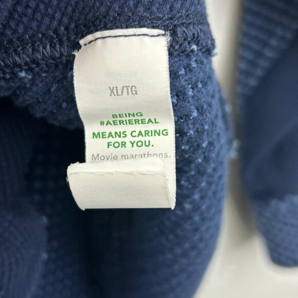 Aerie Women's Size XL Lumberjane Waffle Shirt Jacket Blue With Chest Pockets - Picture 6 of 16